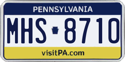 PA license plate MHS8710