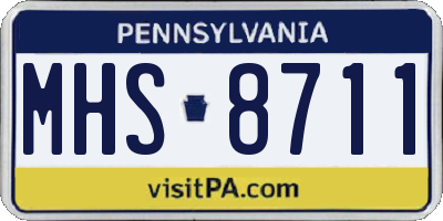PA license plate MHS8711