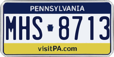 PA license plate MHS8713
