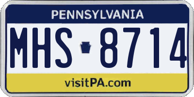 PA license plate MHS8714