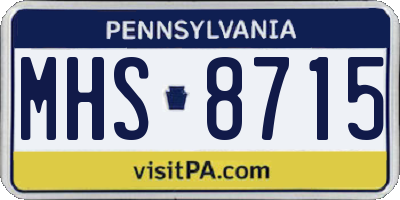 PA license plate MHS8715