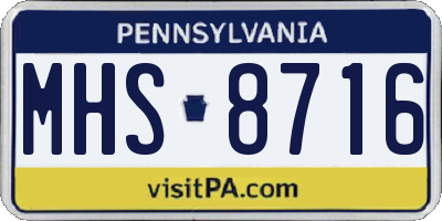 PA license plate MHS8716