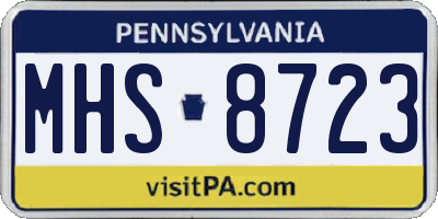 PA license plate MHS8723