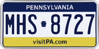 PA license plate MHS8727