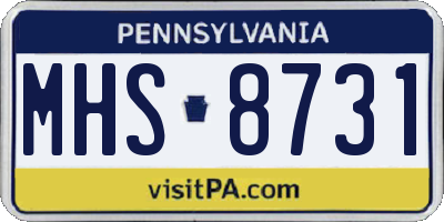 PA license plate MHS8731