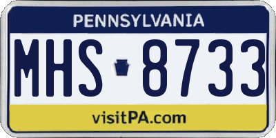 PA license plate MHS8733