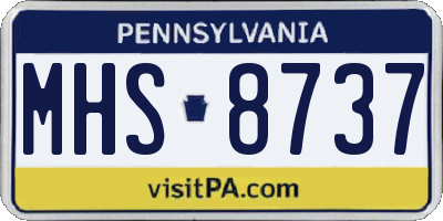 PA license plate MHS8737