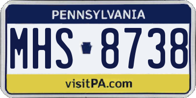 PA license plate MHS8738