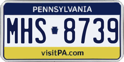 PA license plate MHS8739