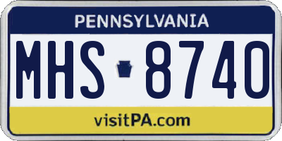 PA license plate MHS8740