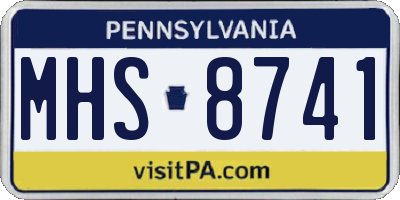 PA license plate MHS8741