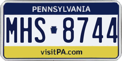 PA license plate MHS8744