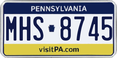 PA license plate MHS8745
