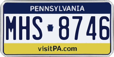 PA license plate MHS8746