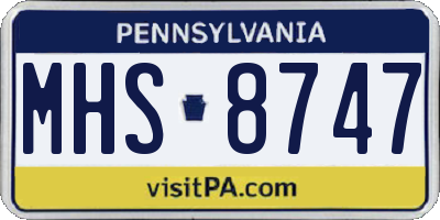 PA license plate MHS8747