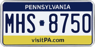 PA license plate MHS8750