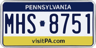 PA license plate MHS8751