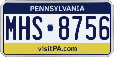 PA license plate MHS8756