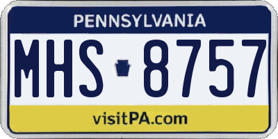 PA license plate MHS8757