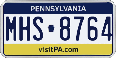 PA license plate MHS8764