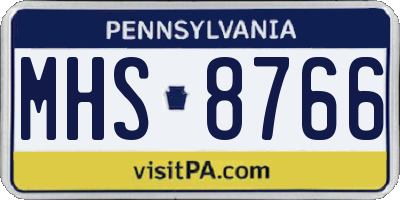 PA license plate MHS8766