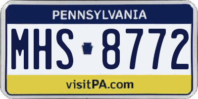 PA license plate MHS8772