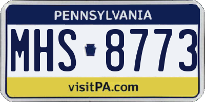 PA license plate MHS8773