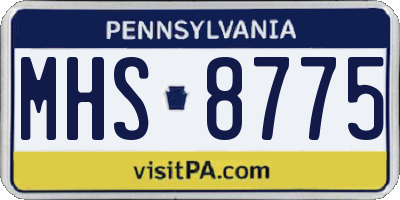 PA license plate MHS8775