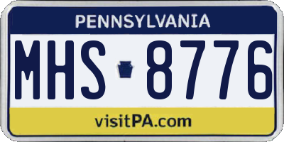 PA license plate MHS8776