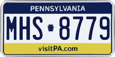 PA license plate MHS8779