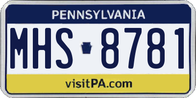 PA license plate MHS8781