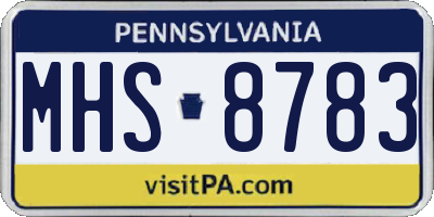 PA license plate MHS8783