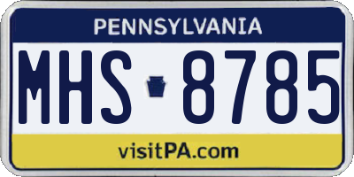 PA license plate MHS8785