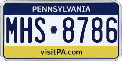 PA license plate MHS8786