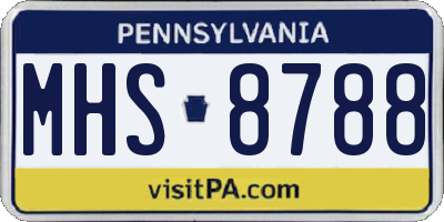 PA license plate MHS8788