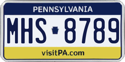 PA license plate MHS8789
