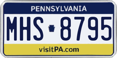PA license plate MHS8795