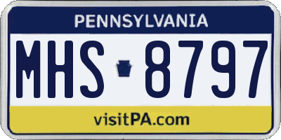 PA license plate MHS8797