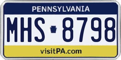 PA license plate MHS8798