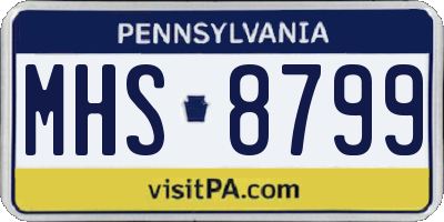 PA license plate MHS8799