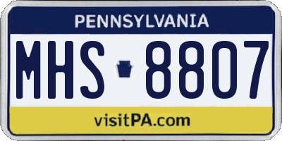 PA license plate MHS8807