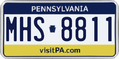 PA license plate MHS8811