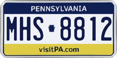 PA license plate MHS8812