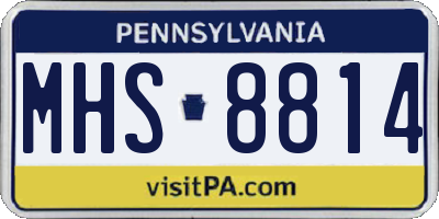 PA license plate MHS8814