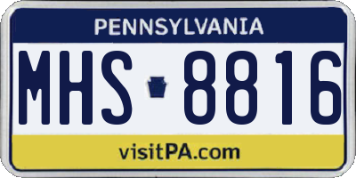 PA license plate MHS8816