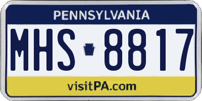 PA license plate MHS8817