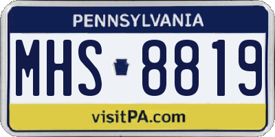 PA license plate MHS8819