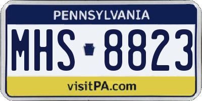 PA license plate MHS8823