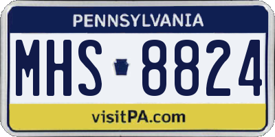 PA license plate MHS8824