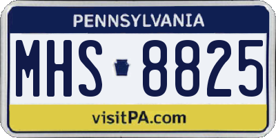 PA license plate MHS8825